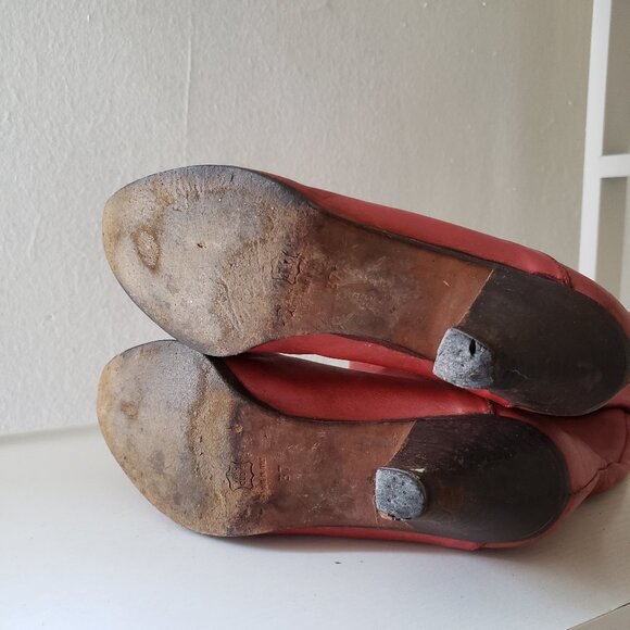 Vintage cognac leather 80s mid-calf boots, size 6-6.5 - Picture 11 of 12